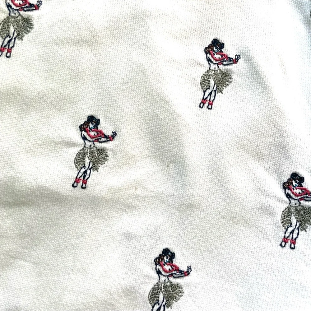 Tommy Bahama White Embroidered Hula Girls Shorts Size 40